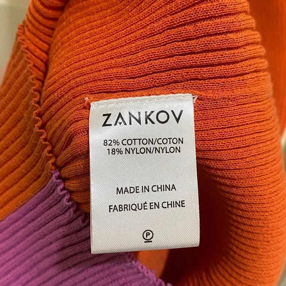 Colorblock Long Sleeve Dress in Pink and Orange
